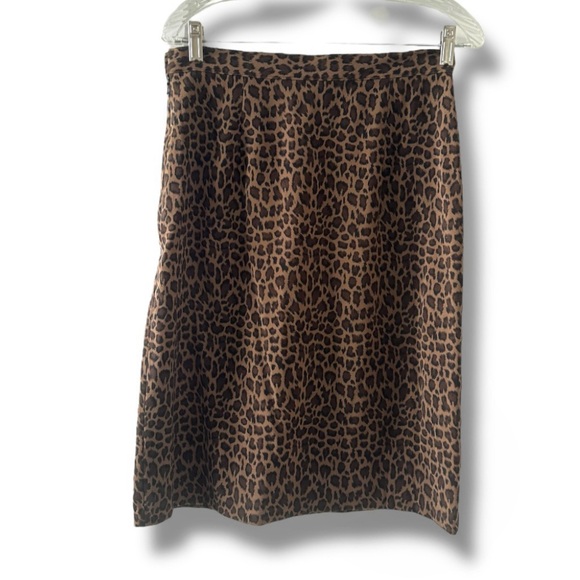 Colette Mordo for Sadimara Brown Leopard Print Skirt Women's Size 8 Office EUC - Picture 2 of 13